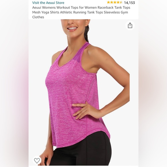 Aeuui Womens Workout Tops Racerback Tank Tops Mesh Yoga Shirts Size L - Picture 1 of 9